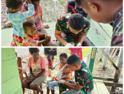 Peduli Kasih, Satgas Pamtas TNI Yonif 126/KC Pos Waris Obati Warga yang Mengalami Keluhan Kesehatan di Wilayah Kampung Banda Distrik Waris Perbatasan RI-PNG
