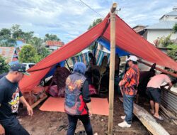 Pasca Lebaran, Pemuda Pancasila Kabupaten Bantaeng Kunjungi dua Lokasi Kebakaran