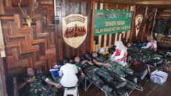 Setetes Darah Untuk Menyelamatkan Nyawa Manusia, Satgas Yonif 126/KC Laksanakan Donor Darah di Perbatasan RI-PNG