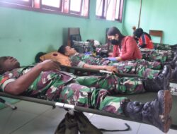 Puluhan Prajurit Korem 174/ATW Merauke Melakukan Aksi Donor Darah